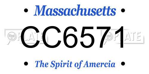 CC6571 Massachusetts License Plate
