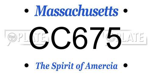 CC675 Massachusetts License Plate