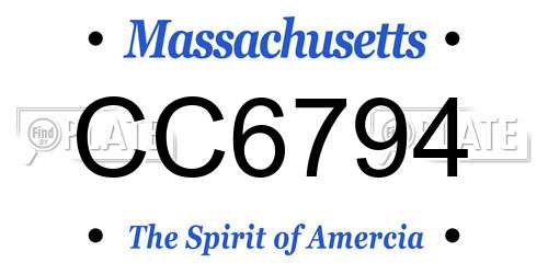 CC6794 Massachusetts License Plate