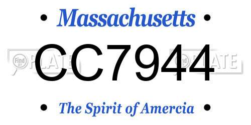 CC7944 Massachusetts License Plate