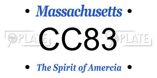 CC83 Massachusetts License Plate