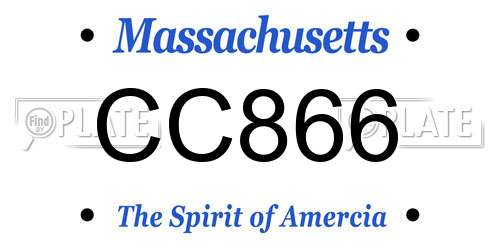 CC866 Massachusetts License Plate
