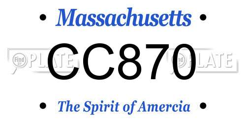 CC870 Massachusetts License Plate