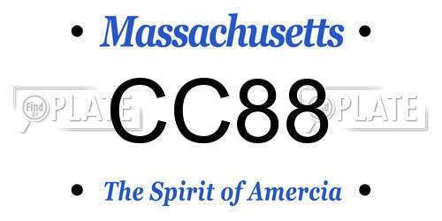 CC88 Massachusetts License Plate