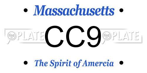 CC9 Massachusetts License Plate