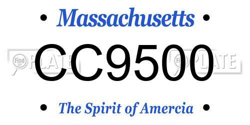 CC9500 Massachusetts License Plate