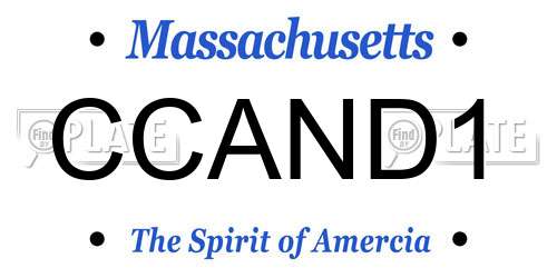 CCAND1 Massachusetts License Plate
