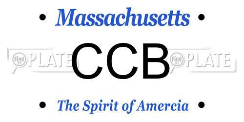 CCB Massachusetts License Plate