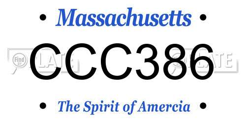 CCC386 Massachusetts License Plate