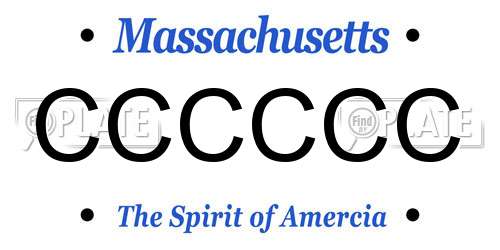 CCCCCC Massachusetts License Plate