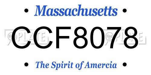 CCF8078 Massachusetts License Plate