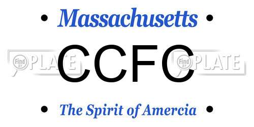 CCFC Massachusetts License Plate