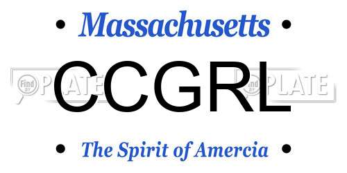 CCGRL Massachusetts License Plate