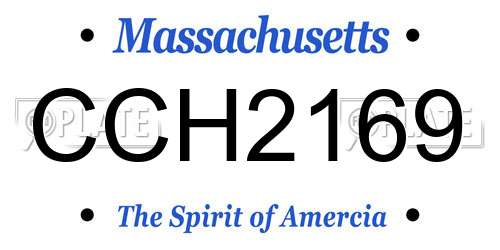 CCH2169 Massachusetts License Plate