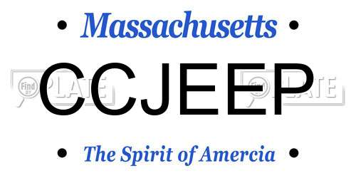 CCJEEP Massachusetts License Plate