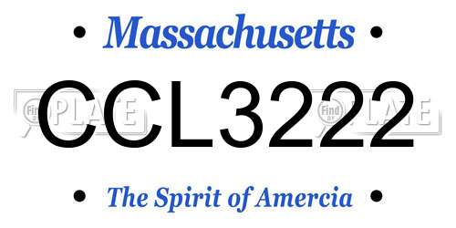 CCL3222 Massachusetts License Plate