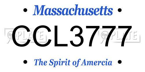 CCL3777 Massachusetts License Plate