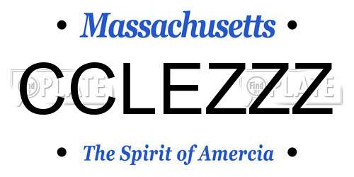 CCLEZZZ Massachusetts License Plate