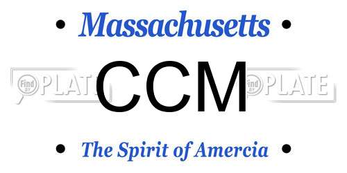 CCM Massachusetts License Plate