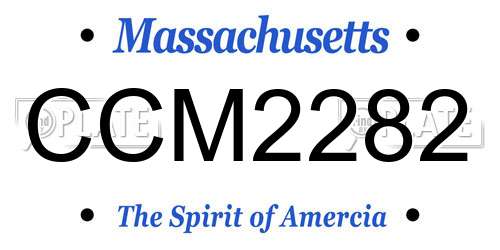 CCM2282 Massachusetts License Plate