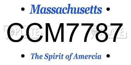 CCM7787 Massachusetts License Plate