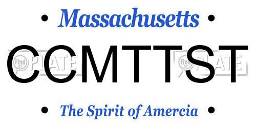 CCMTTST Massachusetts License Plate