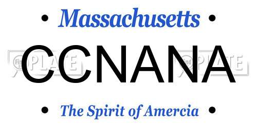 CCNANA Massachusetts License Plate