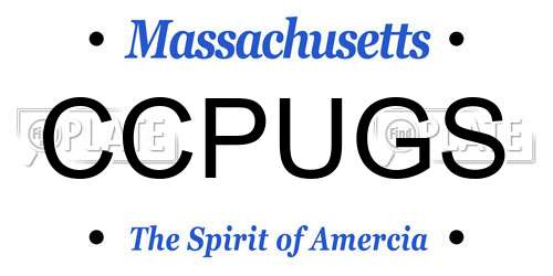 CCPUGS Massachusetts License Plate