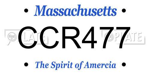 CCR477 Massachusetts License Plate