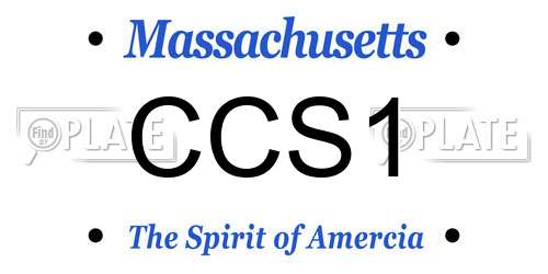 CCS1 Massachusetts License Plate