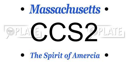 CCS2 Massachusetts License Plate