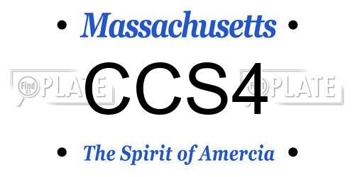 CCS4 Massachusetts License Plate
