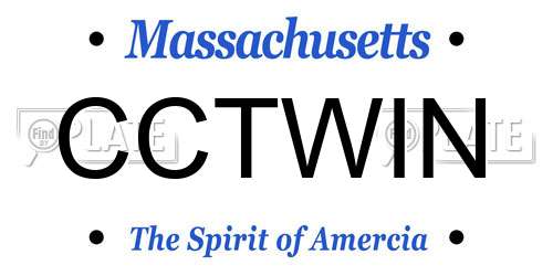 CCTWIN Massachusetts License Plate