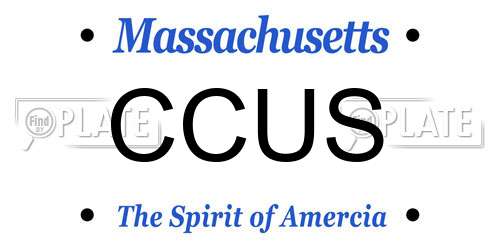 CCUS Massachusetts License Plate
