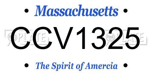CCV1325 Massachusetts License Plate