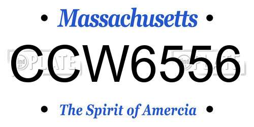 CCW6556 Massachusetts License Plate