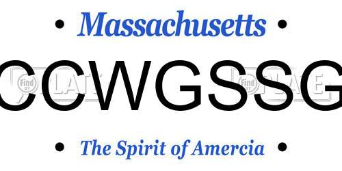 CCWGSSG Massachusetts License Plate