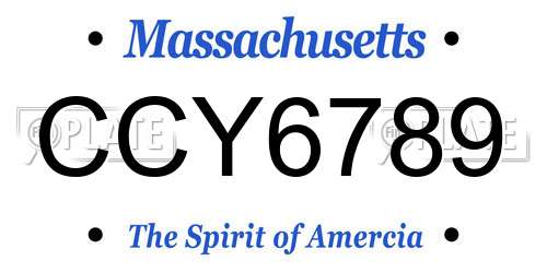 CCY6789 Massachusetts License Plate