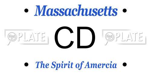 CD Massachusetts License Plate