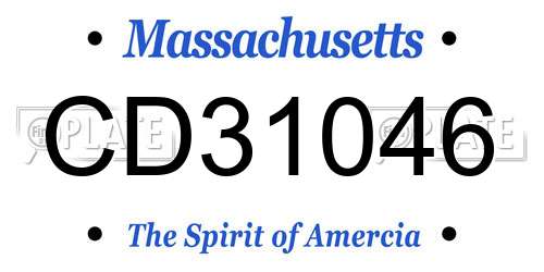 CD31046 Massachusetts License Plate