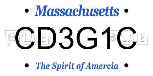 CD3G1C Massachusetts License Plate