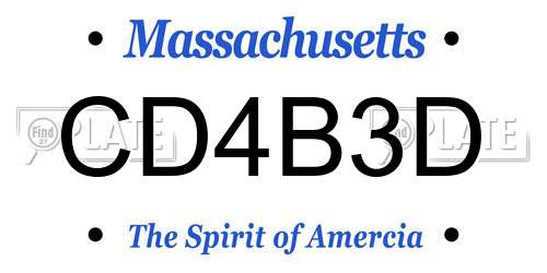CD4B3D Massachusetts License Plate