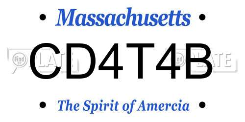 CD4T4B Massachusetts License Plate