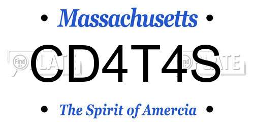 CD4T4S Massachusetts License Plate