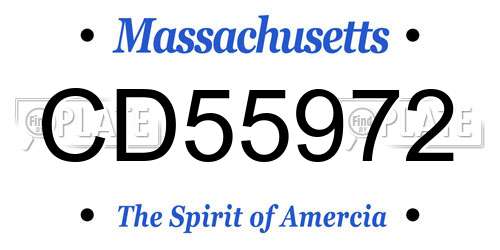 CD55972 Massachusetts License Plate