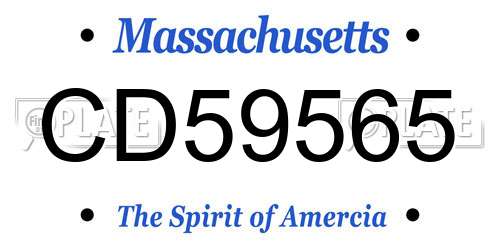 CD59565 Massachusetts License Plate