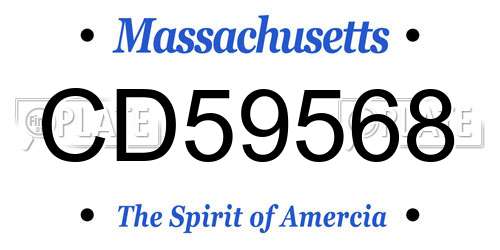 CD59568 Massachusetts License Plate