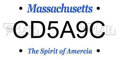 CD5A9C Massachusetts License Plate