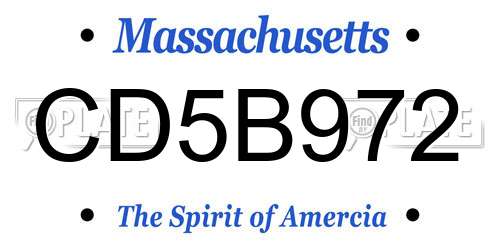 CD5B972 Massachusetts License Plate