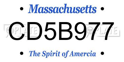 CD5B977 Massachusetts License Plate